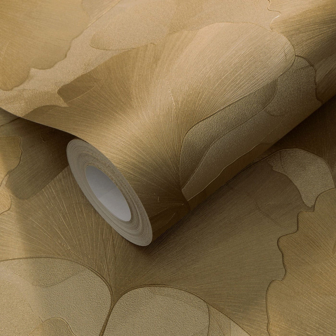 ERISMANN tapetes 3774766: Ginkgo lapas, zelta Erismann