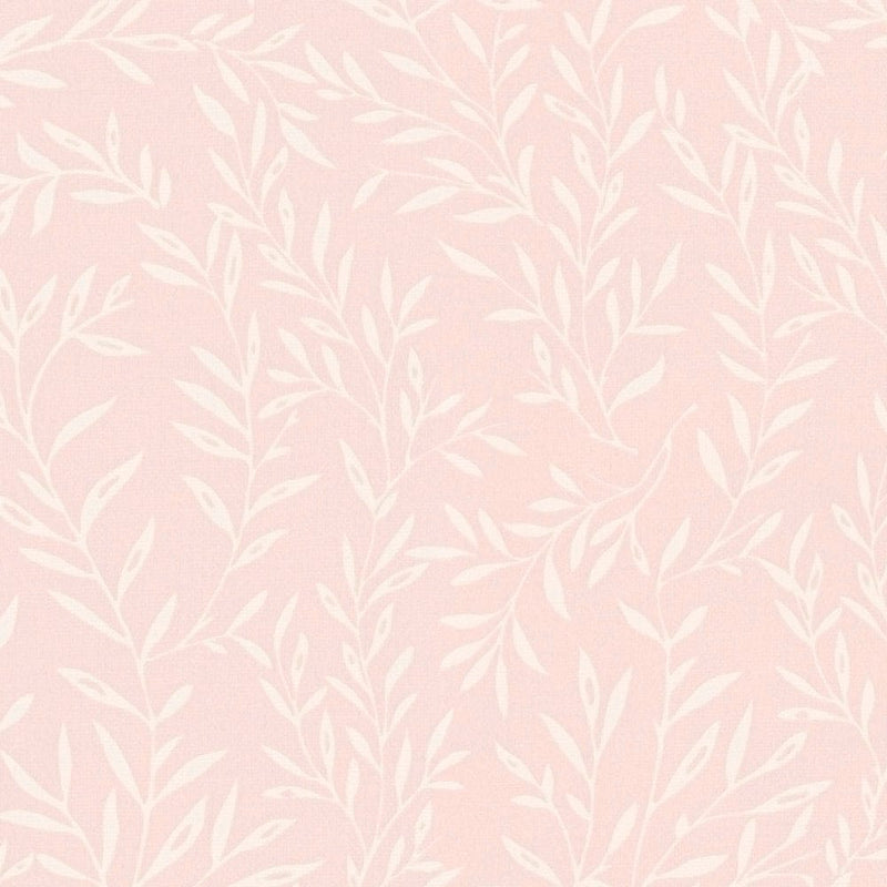 Country wallpaper with delicate leaves: pink - 1373115 AS Creation