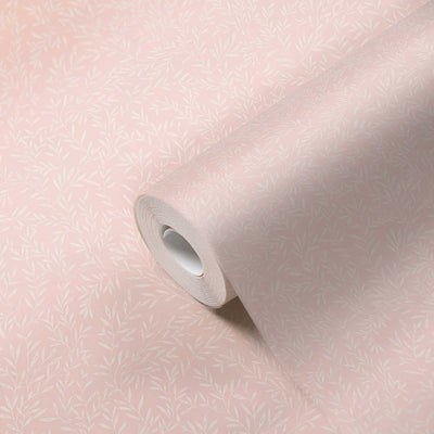 Country wallpaper with delicate leaves: pink - 1373115 AS Creation