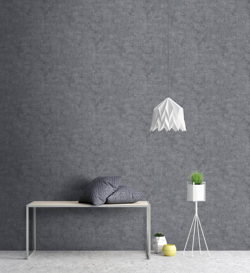 Wallpaper with fine geometric pattern in dark gray, 1366253 AS Creation