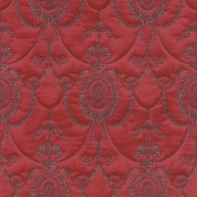 Wallpaper with fine embroidery and baroque ornament, red, RASCH, 2132755 RASCH