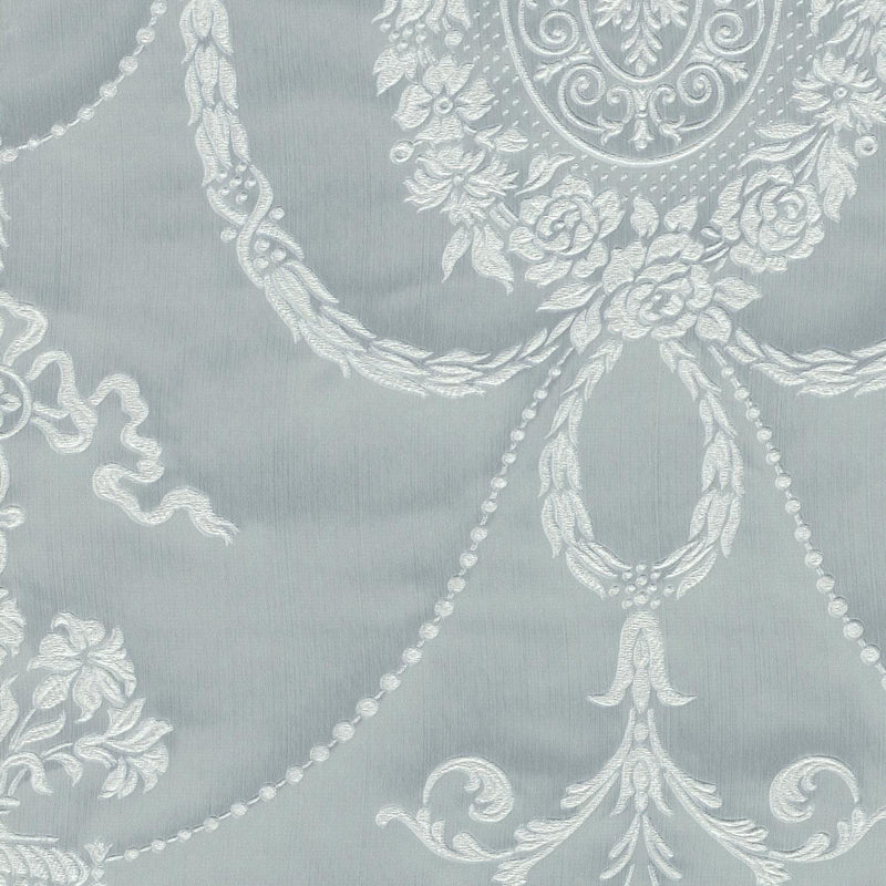 Tapetai su subtiliu siuvinėjimu ir barokiniu ornamentu, mėlyni, RASCH, 2132716 RASCH