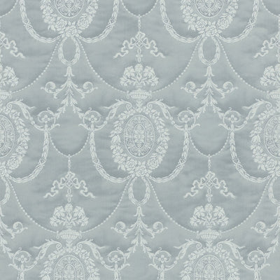 Wallpaper with delicate embroidery and baroque ornament, blue, RASCH, 2132716 RASCH