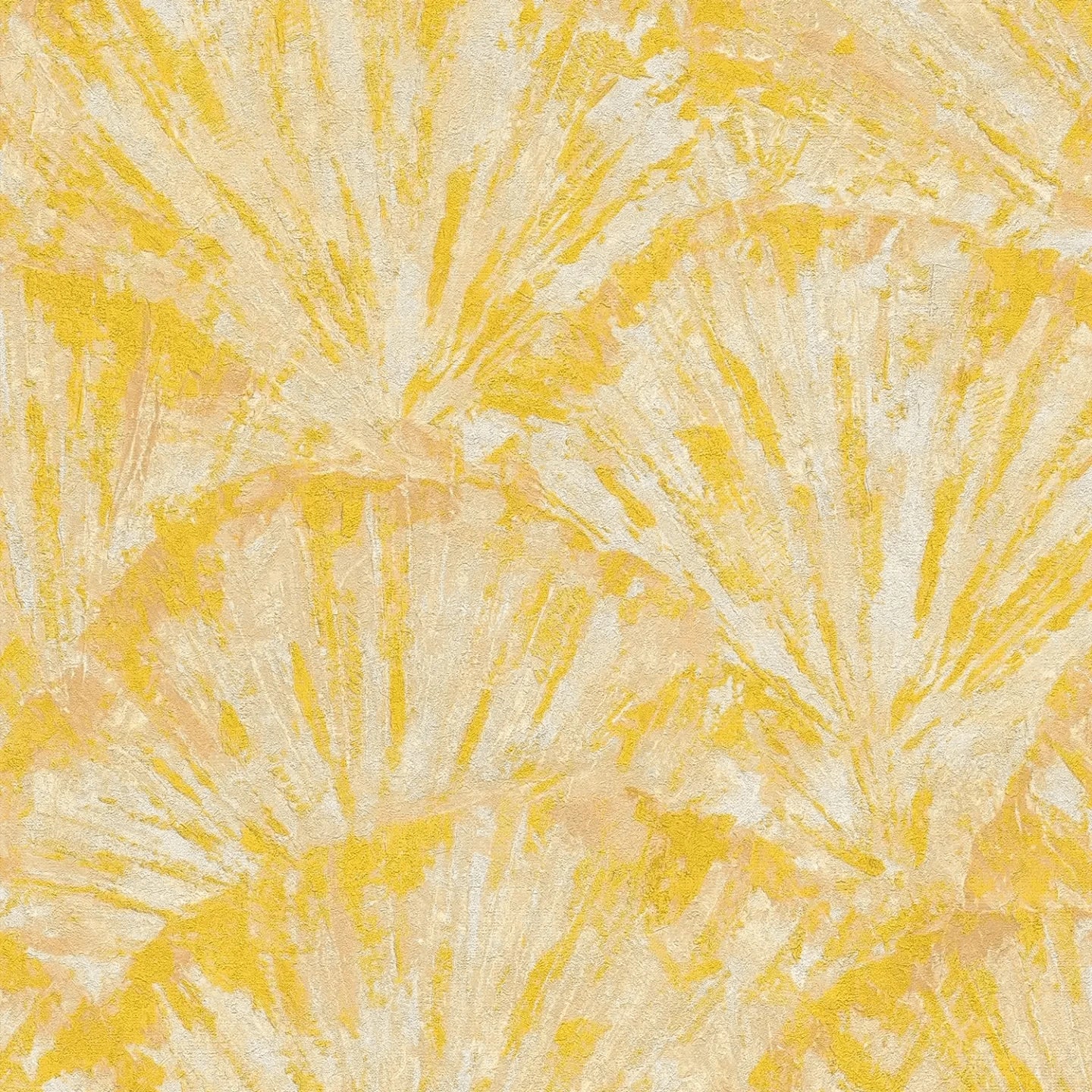 Tapetes ar smalku tekstūru, kas atgādina lapas, dzeltenā krāsā, 781984 AS Creation