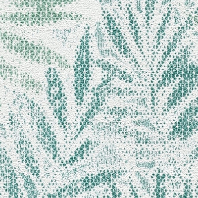 Wallpaper with a pattern of leaves in green on a white background, 1374041 AS Creation