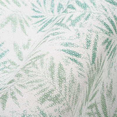 Wallpaper with a pattern of leaves in green on a white background, 1374041 AS Creation