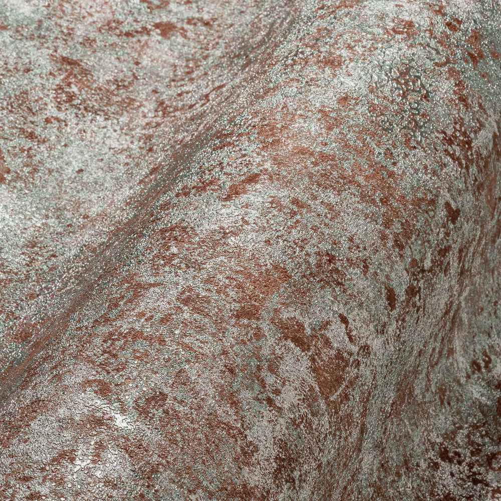 Tapetes ar spīduma efektu un rūsas imitāciju, brūnā, tirkīzā - 1373675 AS Creation