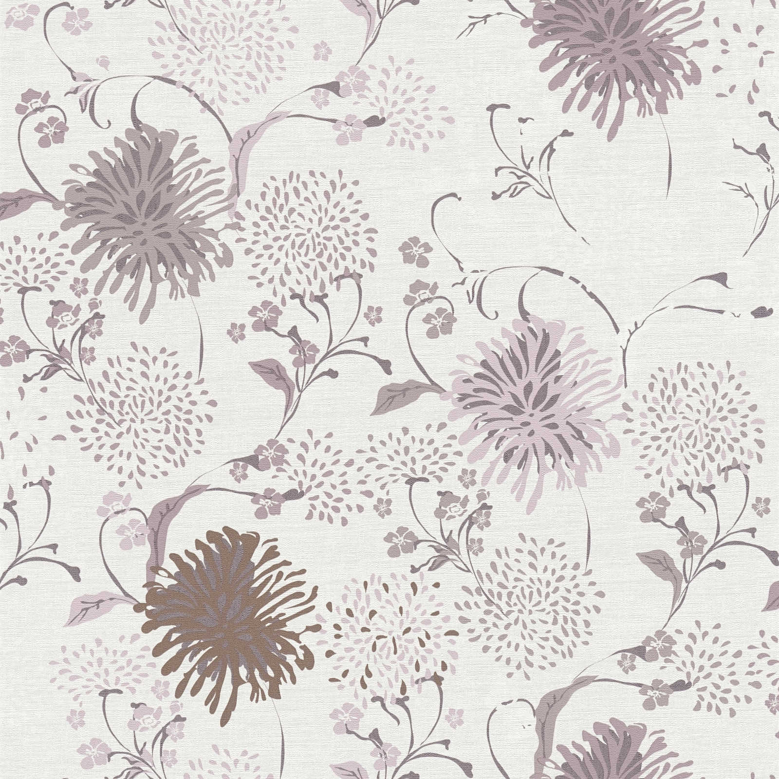 Tapetes ar stilizētiem ziediem: krēmkrāsā un rozā, 389001 AS Creation