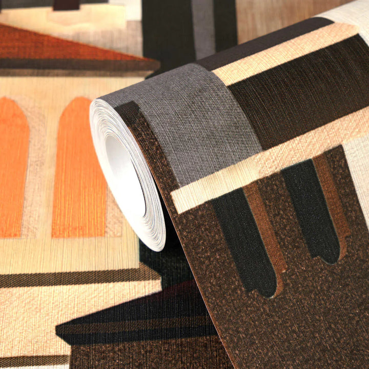 Tapetes ar stilizētu pilsētas motīvu, matētas | brūna - 3012477 AS Creation