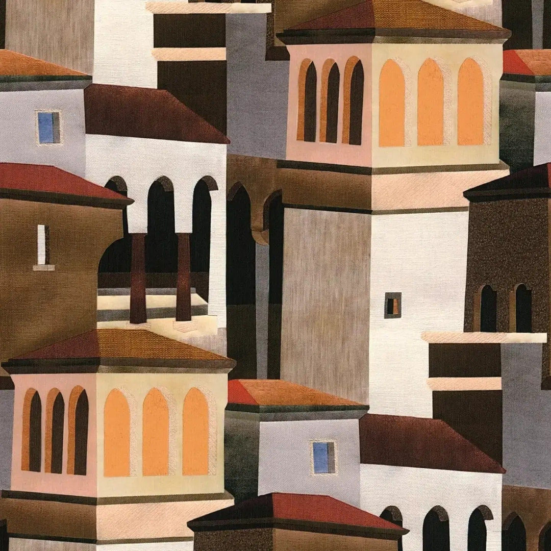 Tapetes ar stilizētu pilsētas motīvu, matētas | brūna - 3012477 AS Creation