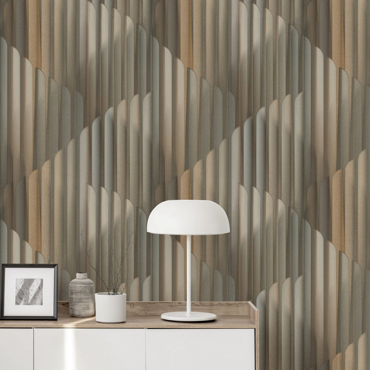 ERISMANN tapetes 3775113: Brūna/zelta/taupe Erismann