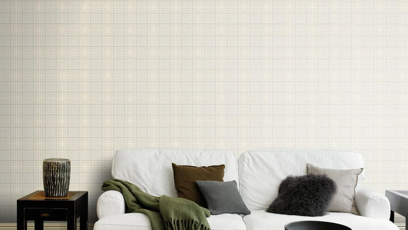 Wallpaper with tartan pattern: beige, RASCH, 2031544 RASCH