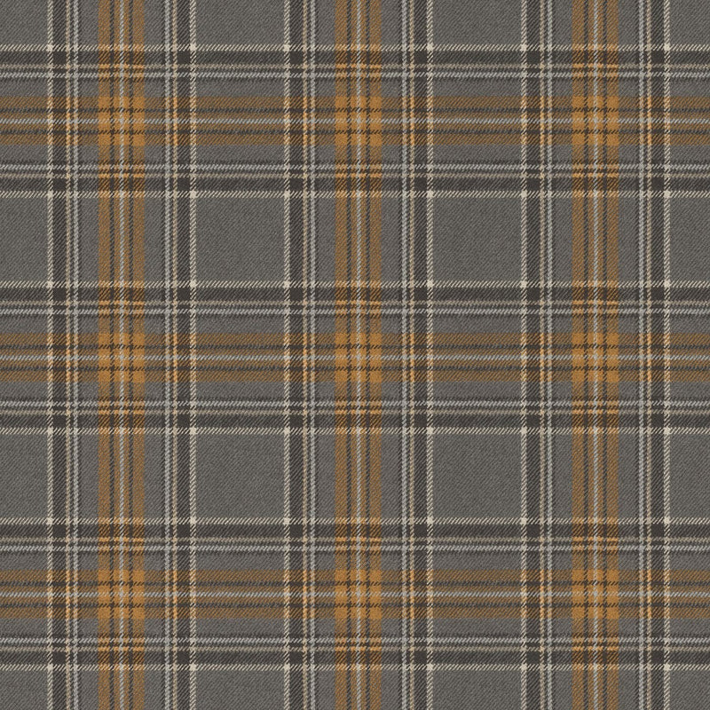 Wallpaper with tartan pattern: black, grey, brown, RASCH, 2031553 RASCH