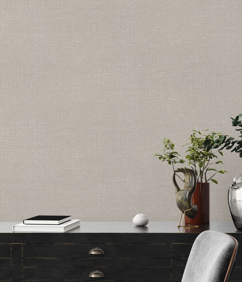 Wallpaper with textile look and light texture in beige, 1406305 AS Creation