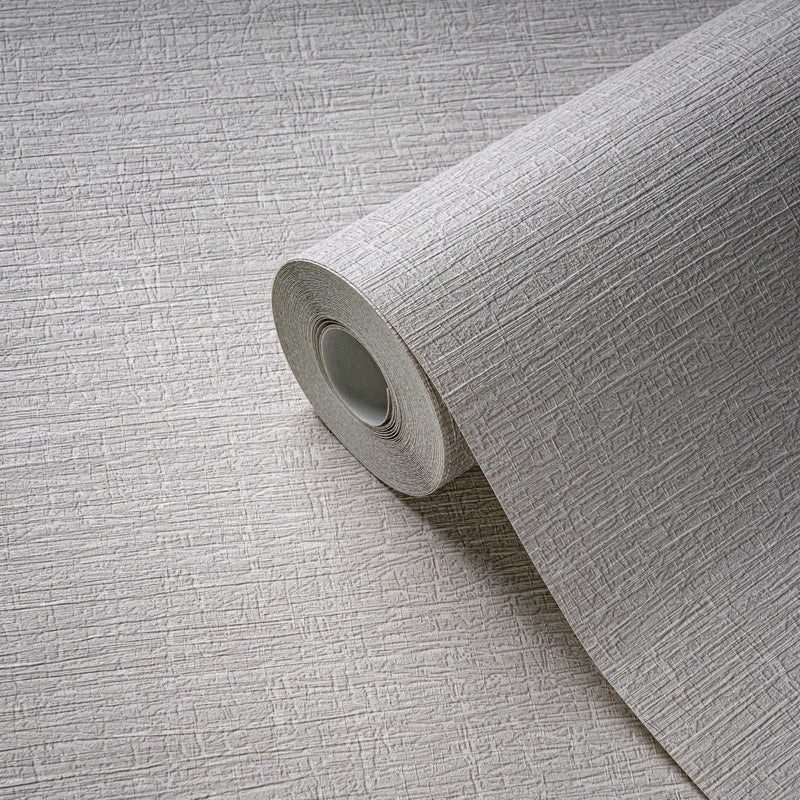 Wallpaper with textile look and light texture in light grey, 1406304 AS Creation