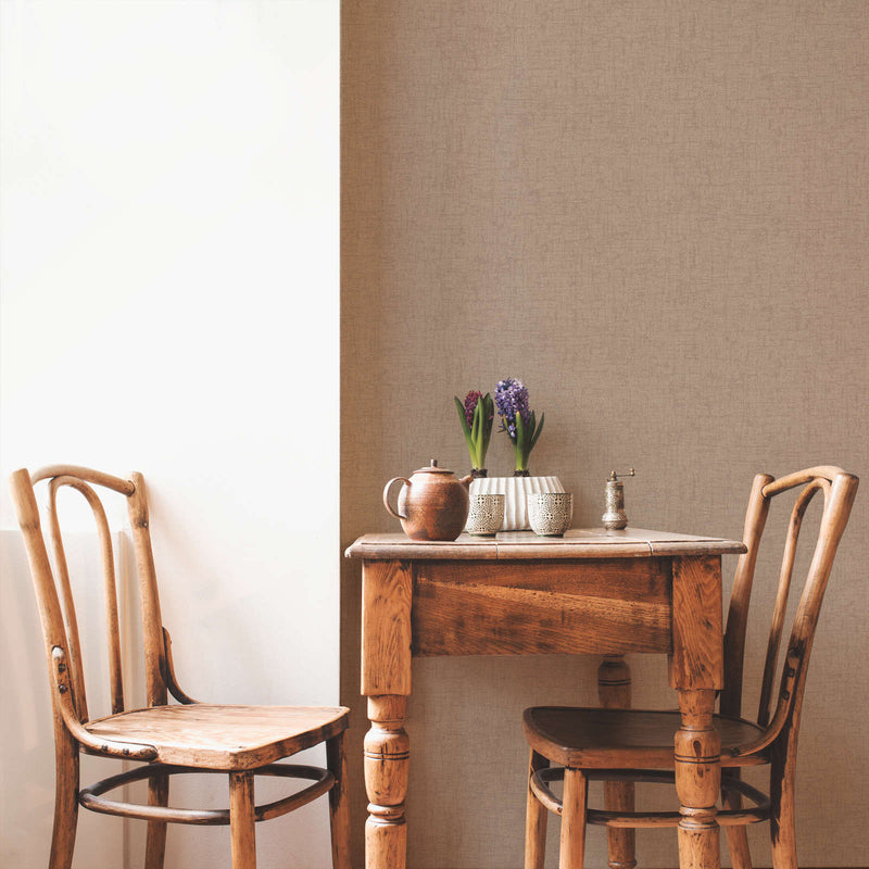 Wallpaper with texture and textile appearance with light sheen, brown, 1404573 AS Creation