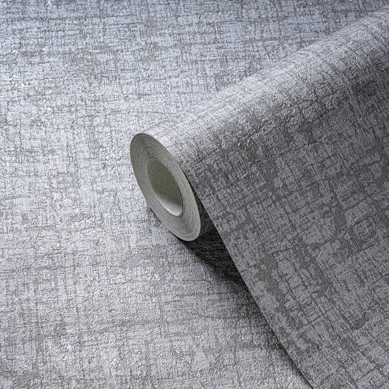 Wallpaper with texture and textile look with light sheen, grey, 1404572 AS Creation