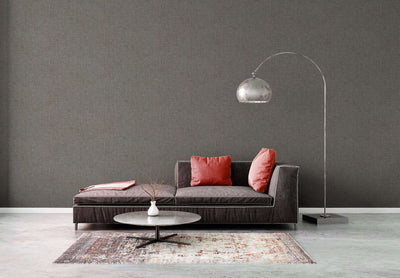 Wallpaper with texture and textile look with light sheen, dark grey, 1404574 AS Creation