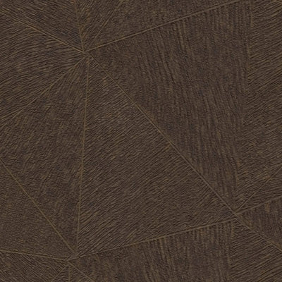 Wallpaper with triangle pattern in dark brown, 1374176 AS Creation