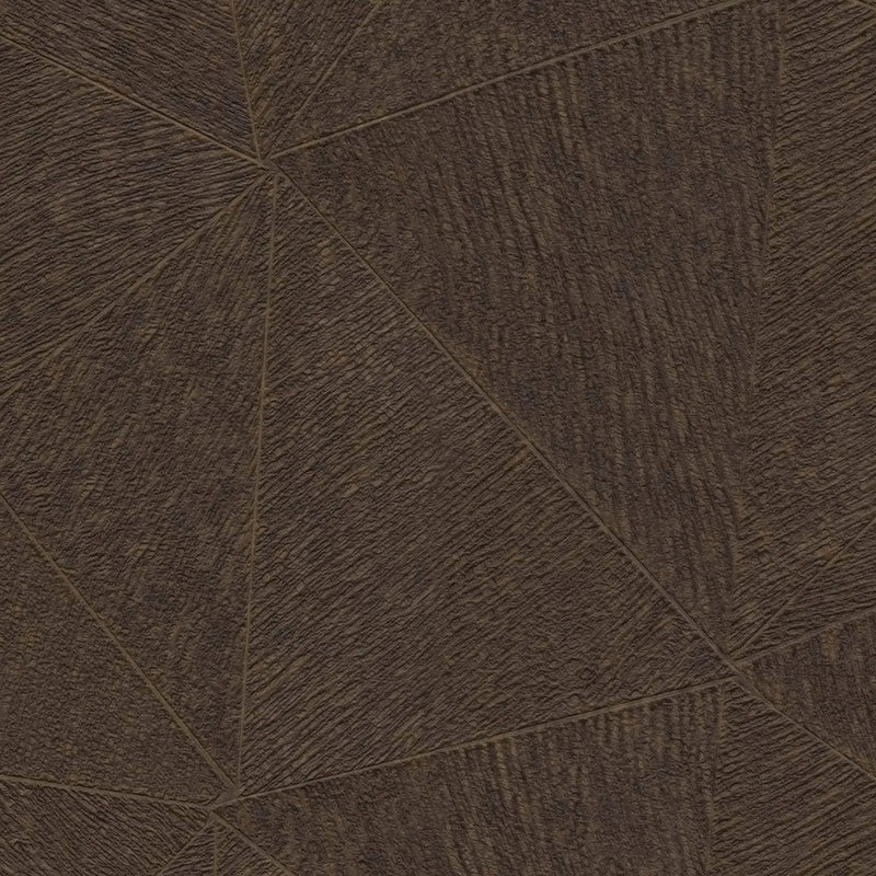 Wallpaper with triangle pattern in dark brown, 1374176 AS Creation