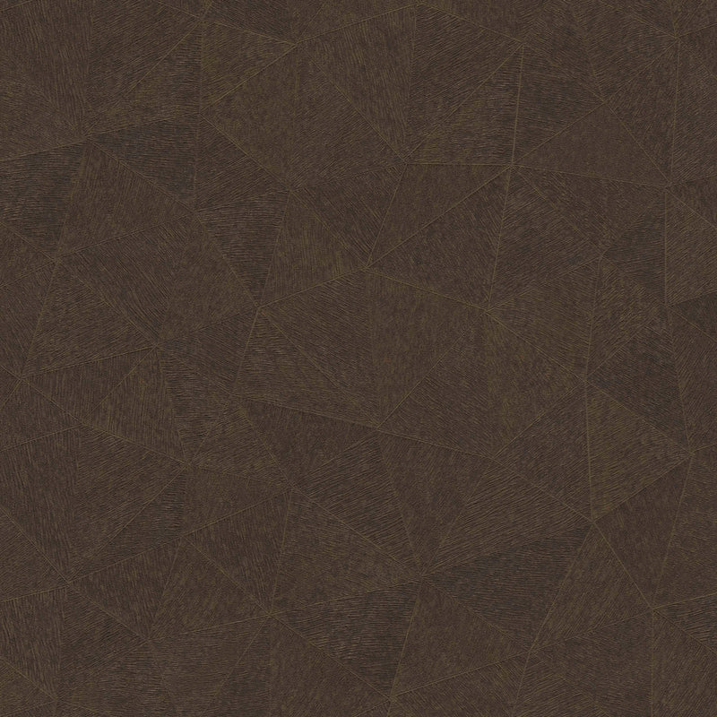 Wallpaper with triangle pattern in dark brown, 1374176 AS Creation