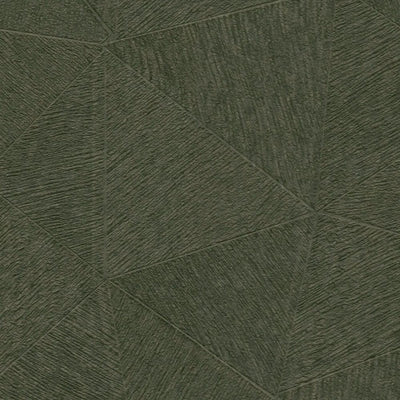 Wallpaper with triangle pattern in dark green, 1374177 AS Creation