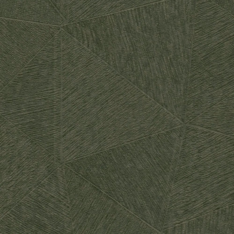 Tapetai su trikampio raštu tamsiai žalios spalvos, 1374177 AS Creation