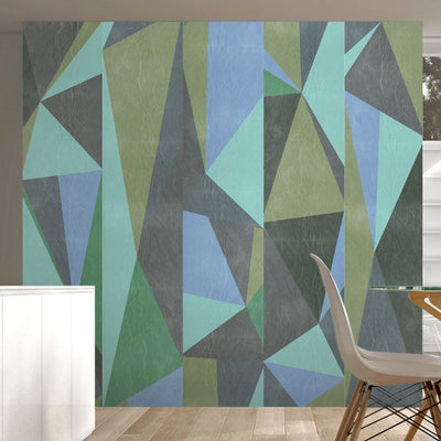 Tapetes ar trīsstūriem: tirkīza/zila/zaļa, 89067 G ART