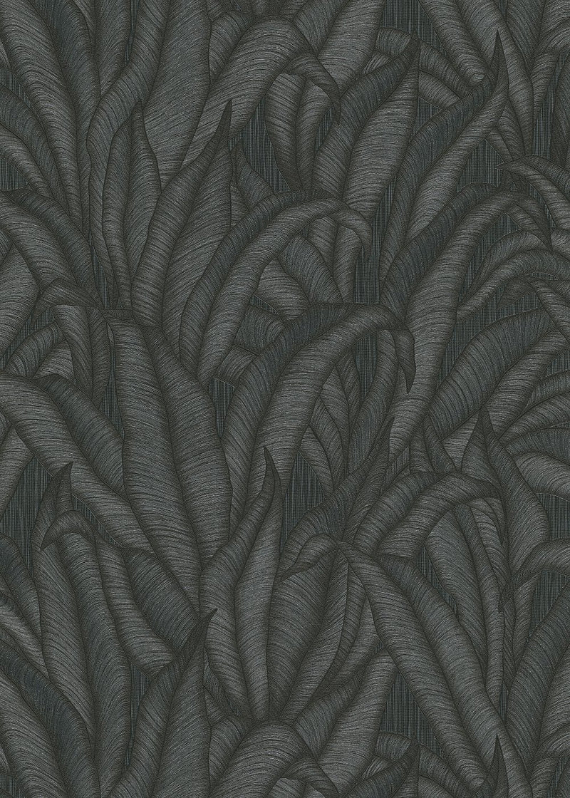 Tapetai su atogrąžų lapais juodos spalvos, Erismann, 3751473 RASCH