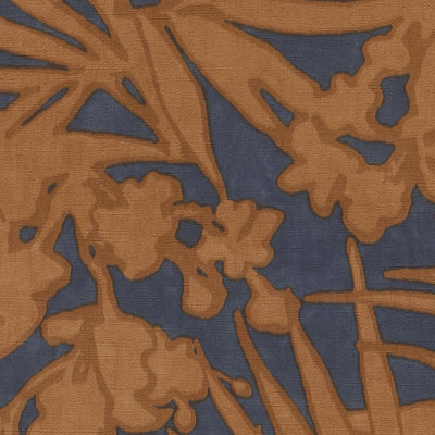 Tapetes ar tropiskām lapām, oranža un zila, RASCH, 1205137 AS Creation