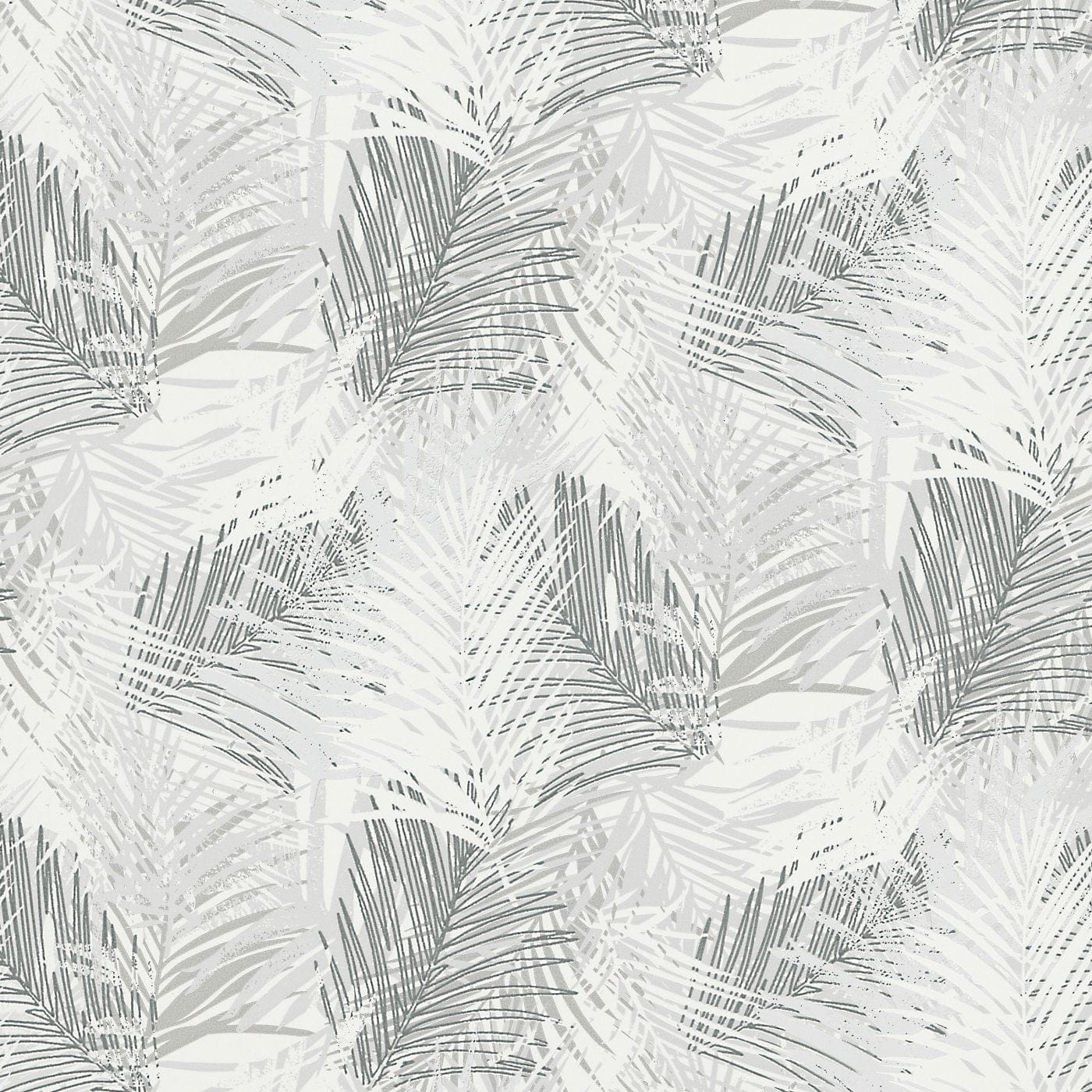 Tapetes ar tropiskām lapām pelēkā un baltā krāsā, Erismann - 3745402 Erismann