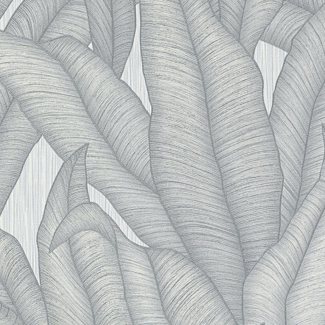 Tapetes ar tropiskam lapām sudrabā/pelēkā krāsā, Erismann, 1037131 Erismann