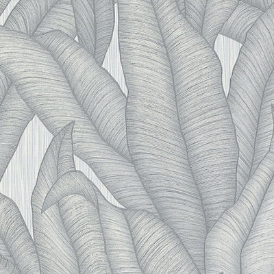 Tapetai su atogrąžų lapais, sidabro ir pilkos spalvos, Erismann, 3751513 RASCH
