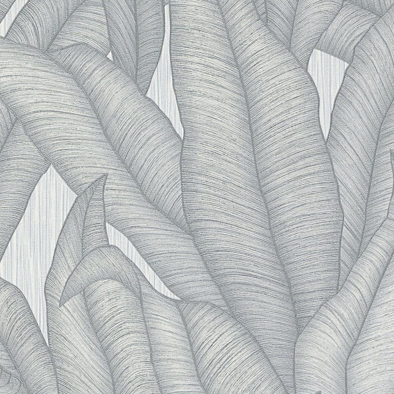 Tapetai su atogrąžų lapais, sidabro ir pilkos spalvos, Erismann, 3751513 RASCH