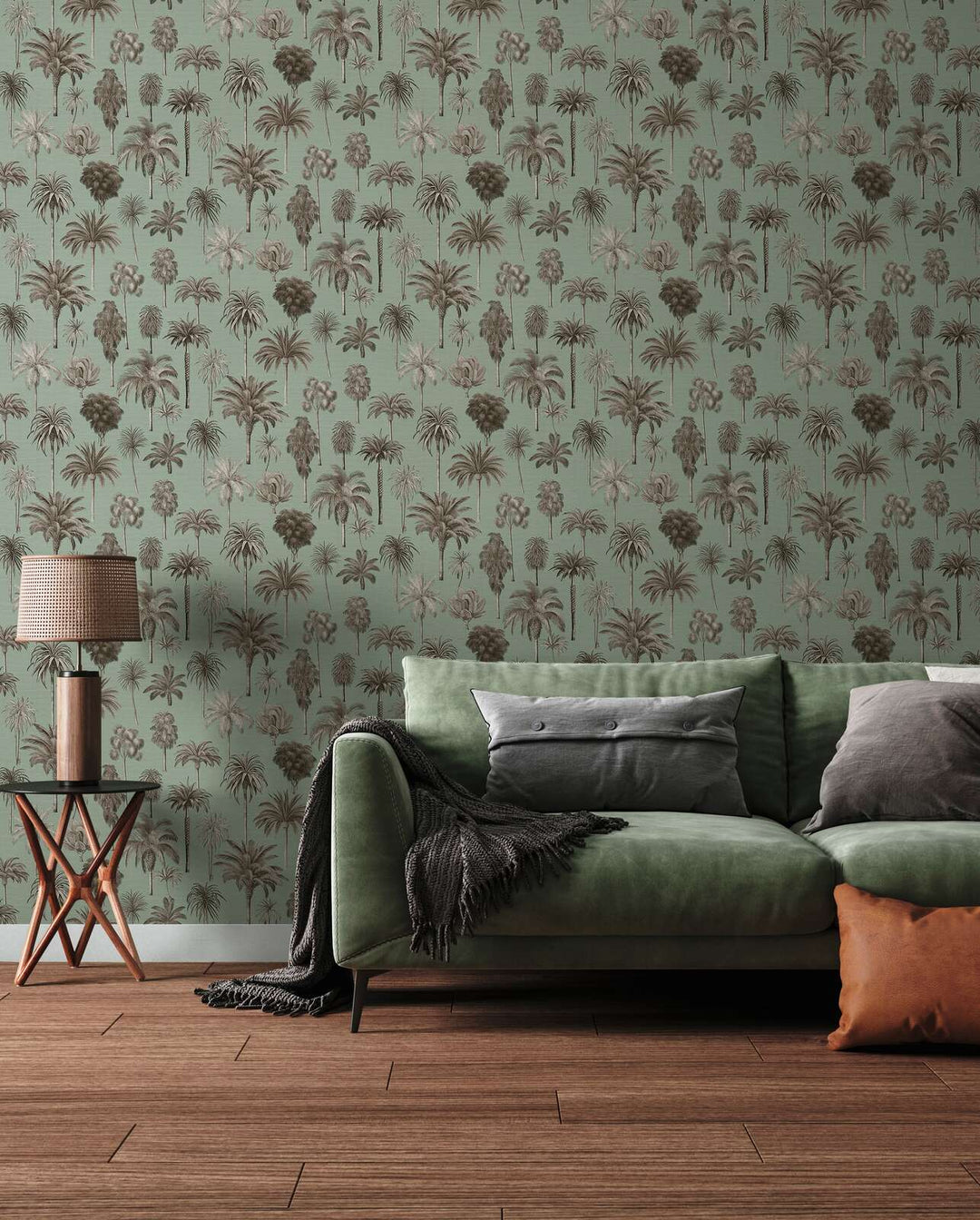 Tapetes ar tropisku palmu motīvu | salvijas zaļas - 3012241 AS Creation