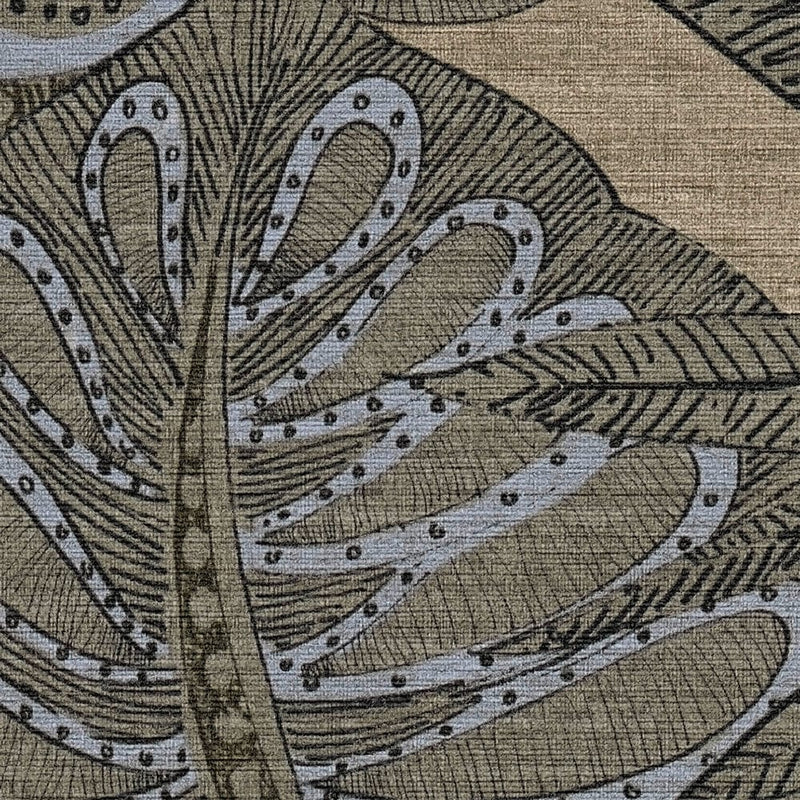 Troopilised lehed graafilise kujundusega tapeet: beež, pruun, 1400371 AS Creation