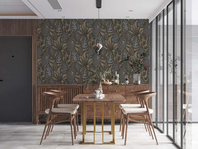Tropical leaves wallpaper in graphic design: beige, brown, 1400371 AS Creation