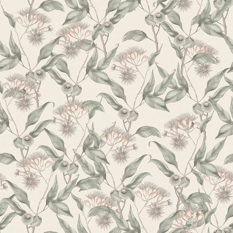 Tropical flowers and leaves wallpaper: soft colours, 1402100 AS Creation