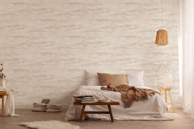 Wallpaper with light wavy pattern and shimmer: cream, 1372420 AS Creation