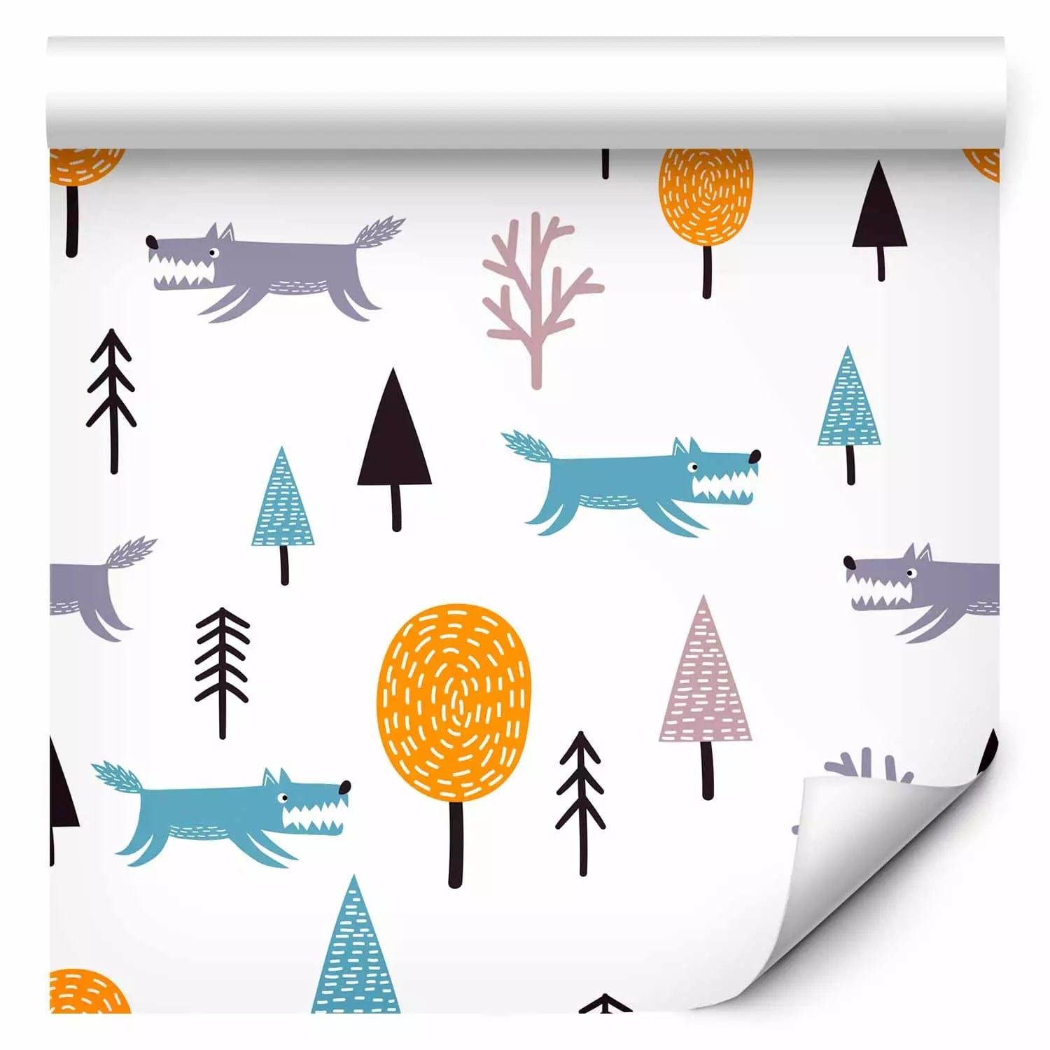 Tapetes ar vilkiem, bērnu istabai - Skandināvu vilks, (0,5x10m) G ART