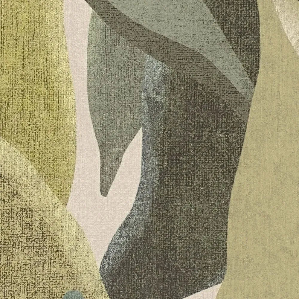 Tapetes ar zaļām lapām uz krēmkrāsas fona, matētas - 3012470 AS Creation