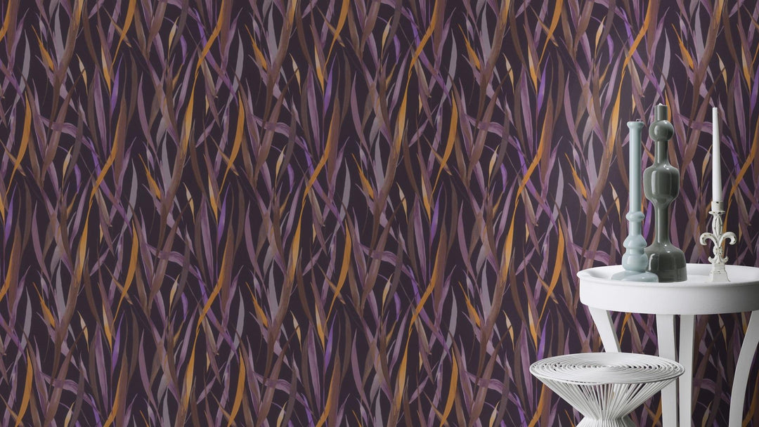 Tapetes ar zāles stiebriņiem, violetos toņos, RASCH, 330243 RASCH