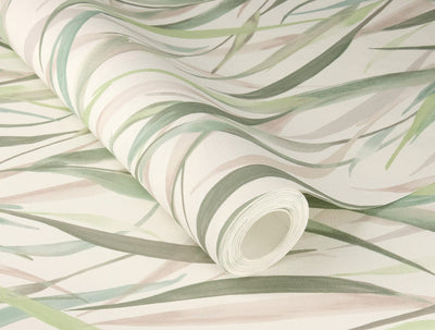 Wallpaper with grass blades in shades of green, RASCH, 1204744 AS Creation