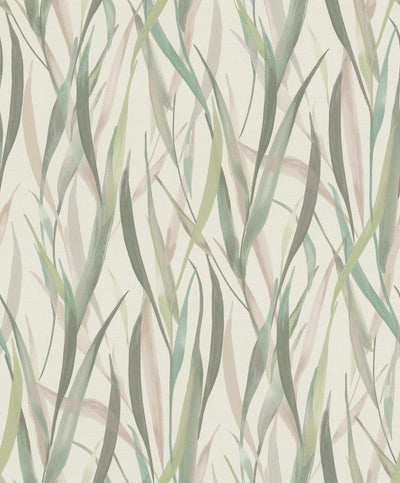 Wallpaper with grass blades in shades of green, RASCH, 1204744 AS Creation