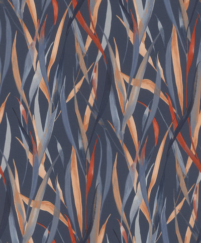 Wallpaper with grass blades, blue, RASCH, 1204774 AS Creation