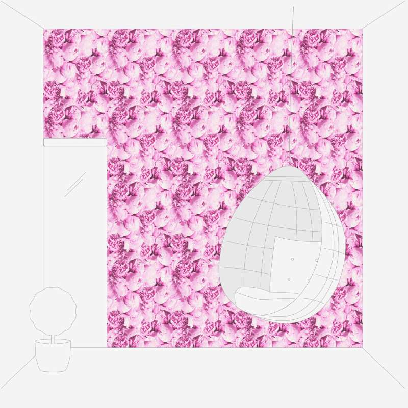 Wallpaper with flowers in bright pink, AS Creation 1332335 AS Creation