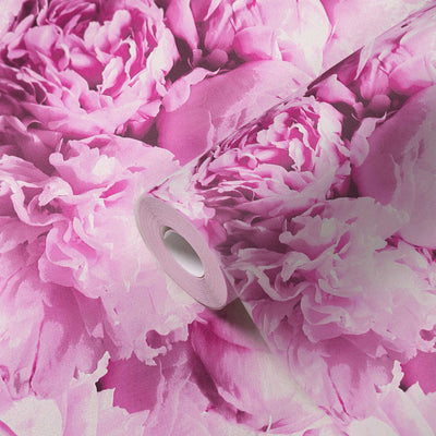 Wallpaper with flowers in bright pink, AS Creation 1332335 AS Creation