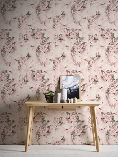 Wallpaper with flowers in soft pink, AS Creation 1332336 AS Creation