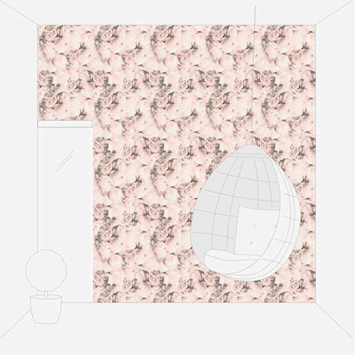 Wallpaper with flowers in soft pink, AS Creation 1332336 AS Creation