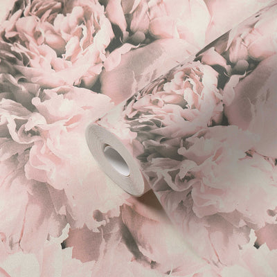 Wallpaper with flowers in soft pink, AS Creation 1332336 AS Creation